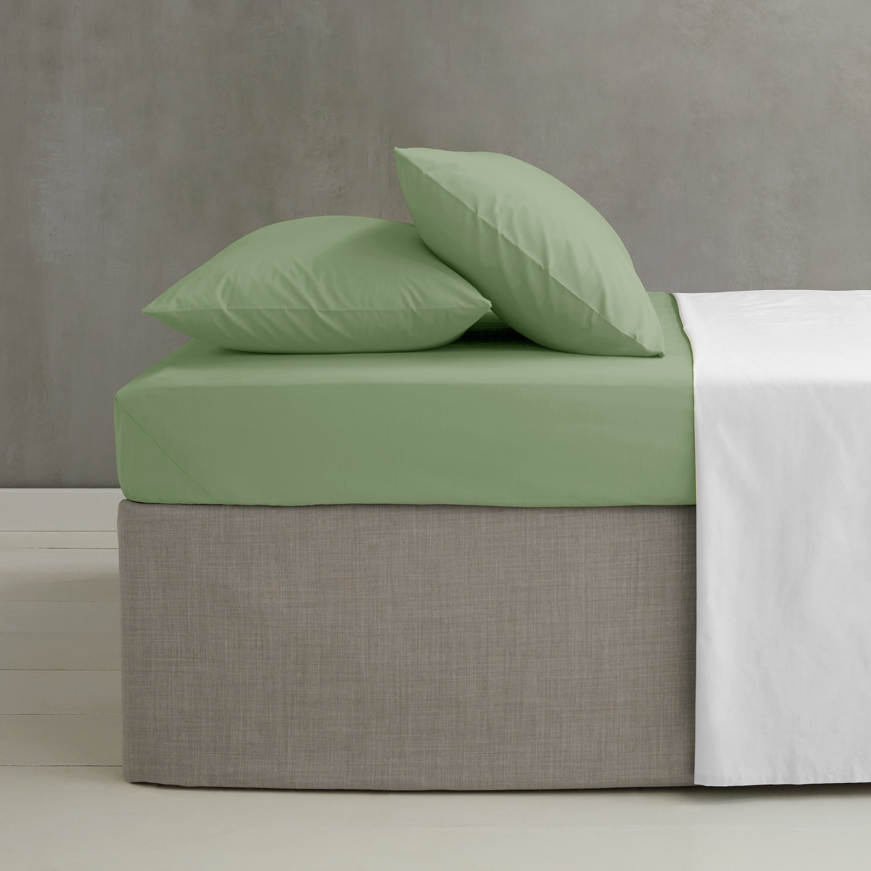 Combed Percale Non Iron Sheets, Sage Green