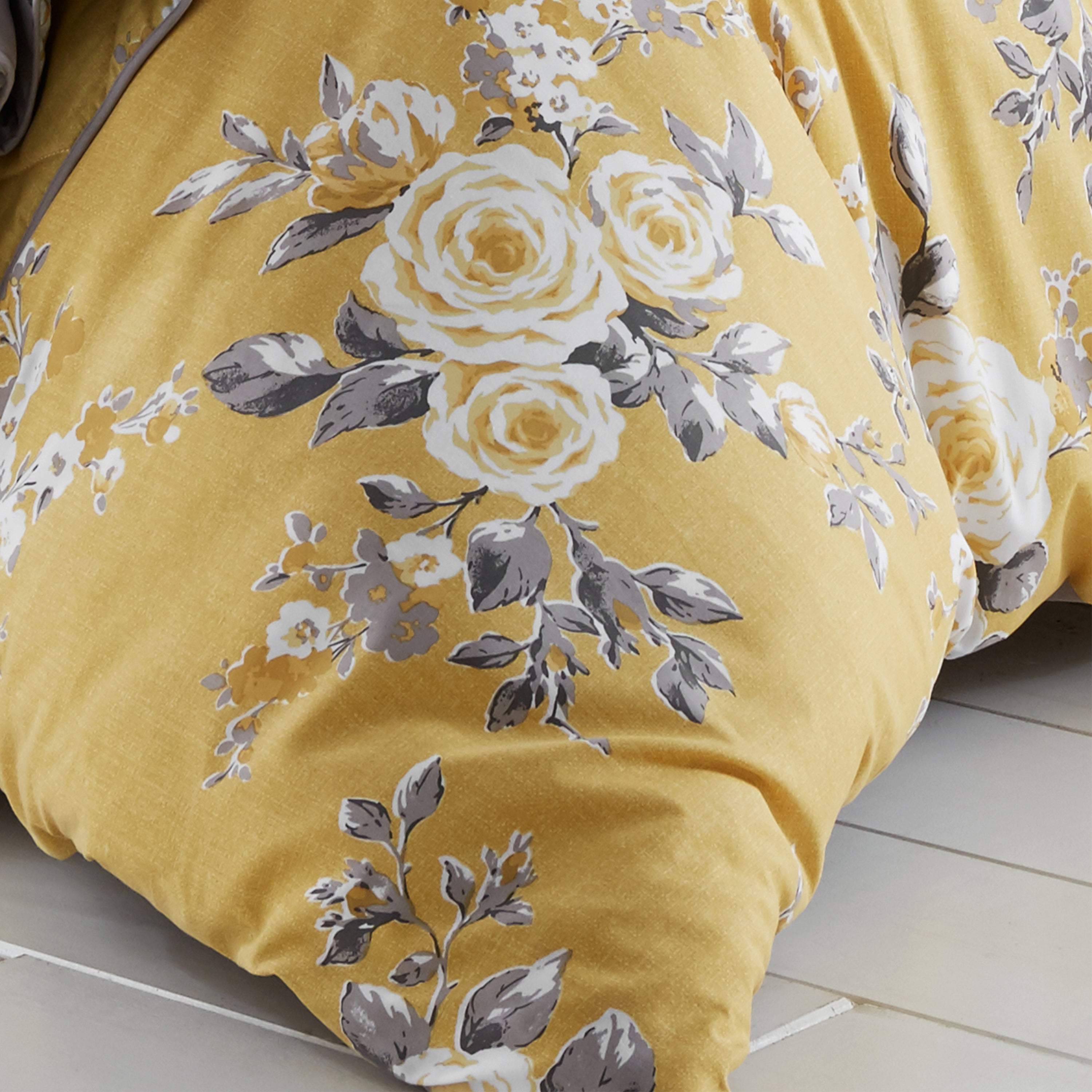 Canterbury Reversible Duvet Cover Set, Ochre