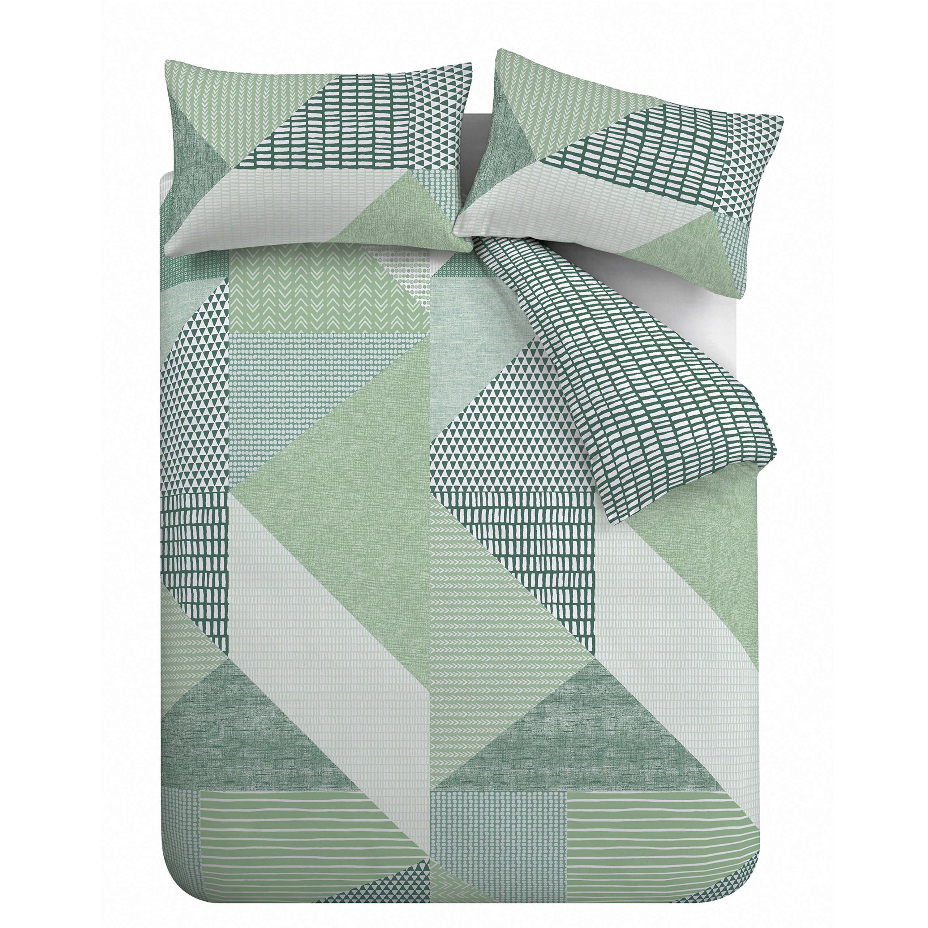 Larsson Geo Reversible Duvet Cover Set, Green