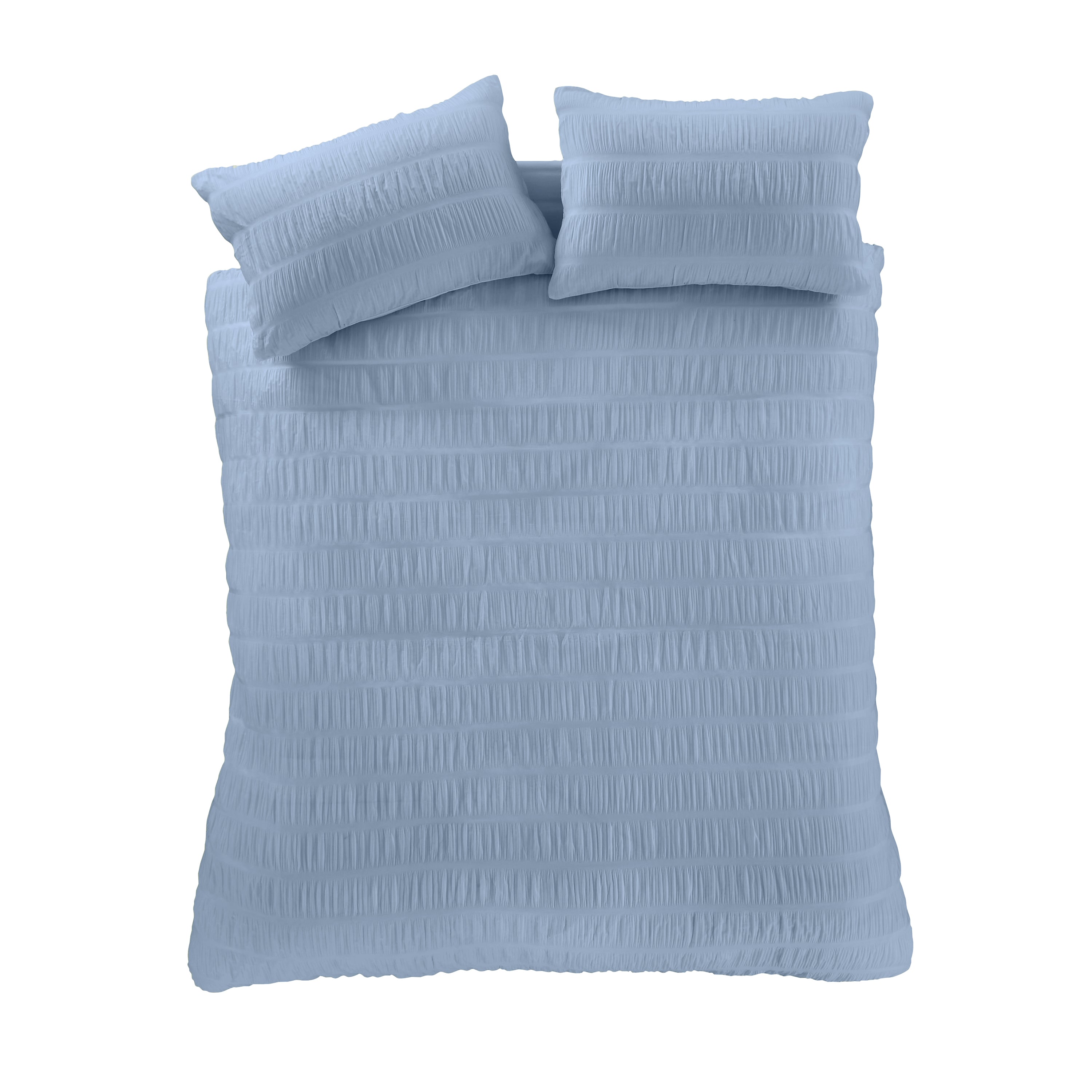 Seersucker Duvet Cover Set, Blue