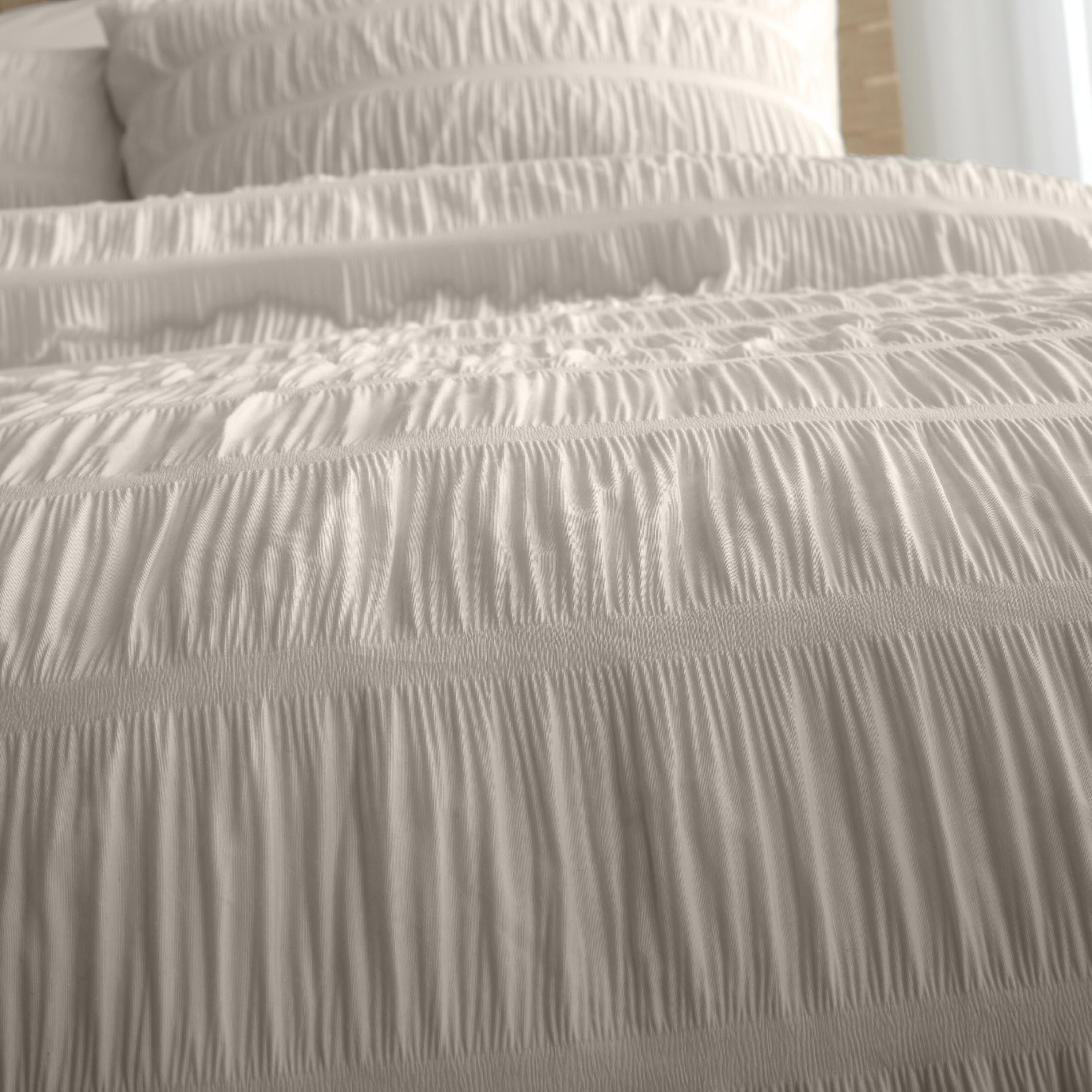 Seersucker Duvet Cover Set, Natural