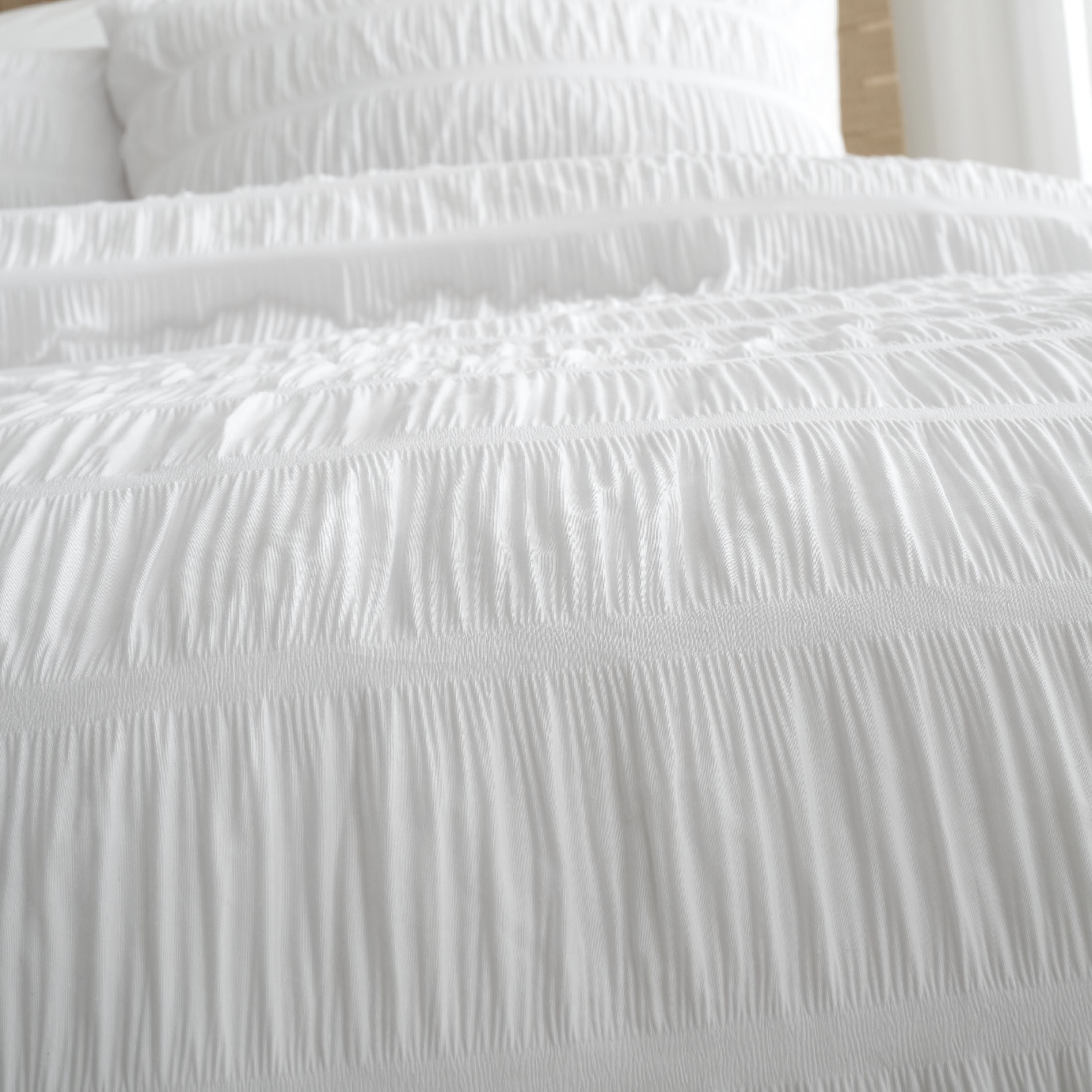 Seersucker Duvet Cover Set, White