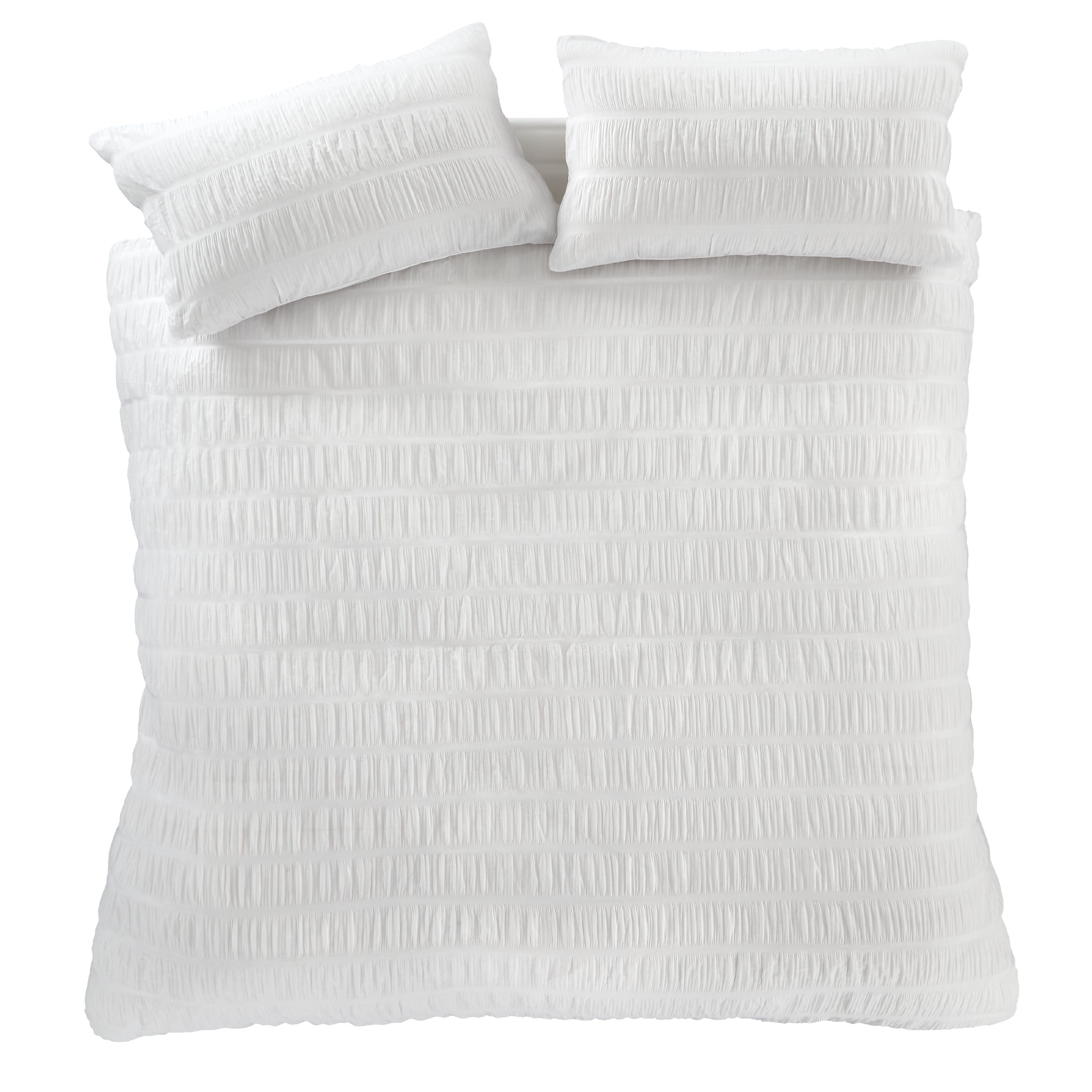 Seersucker Duvet Cover Set, White