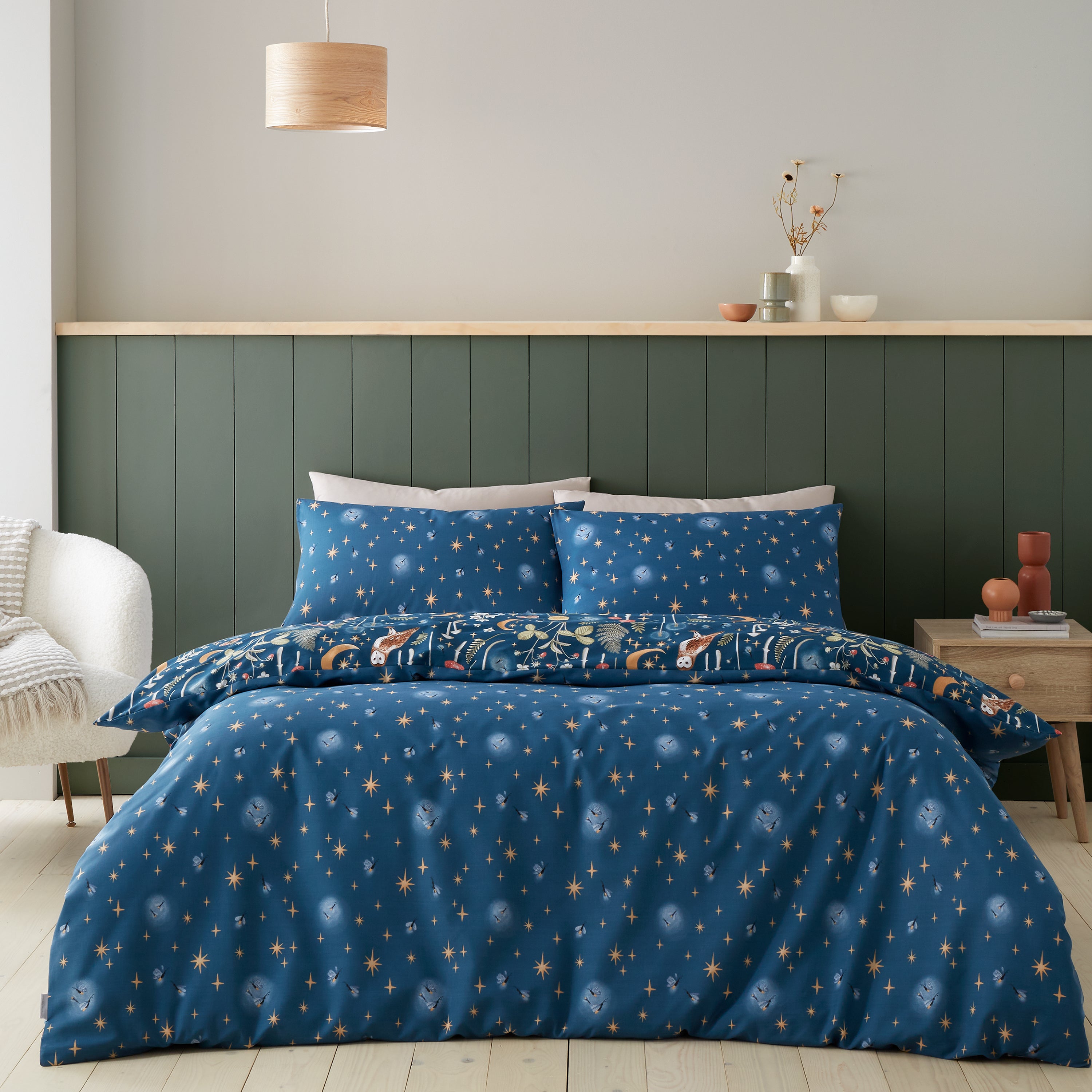 Enchanted Twilight Reversible Duvet Cover Set, Navy