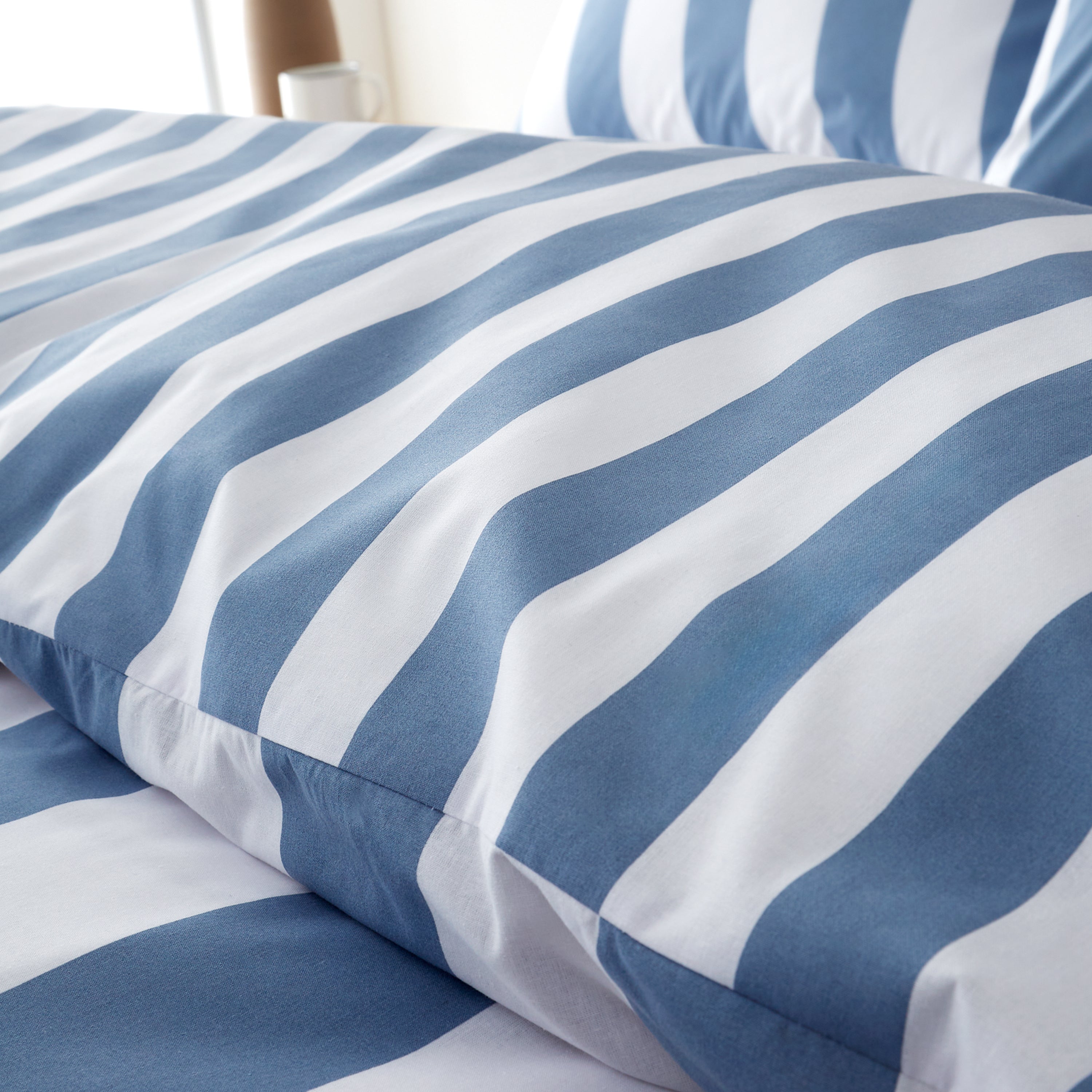 Cove Stripe Reversible Duvet Cover Set, Blue