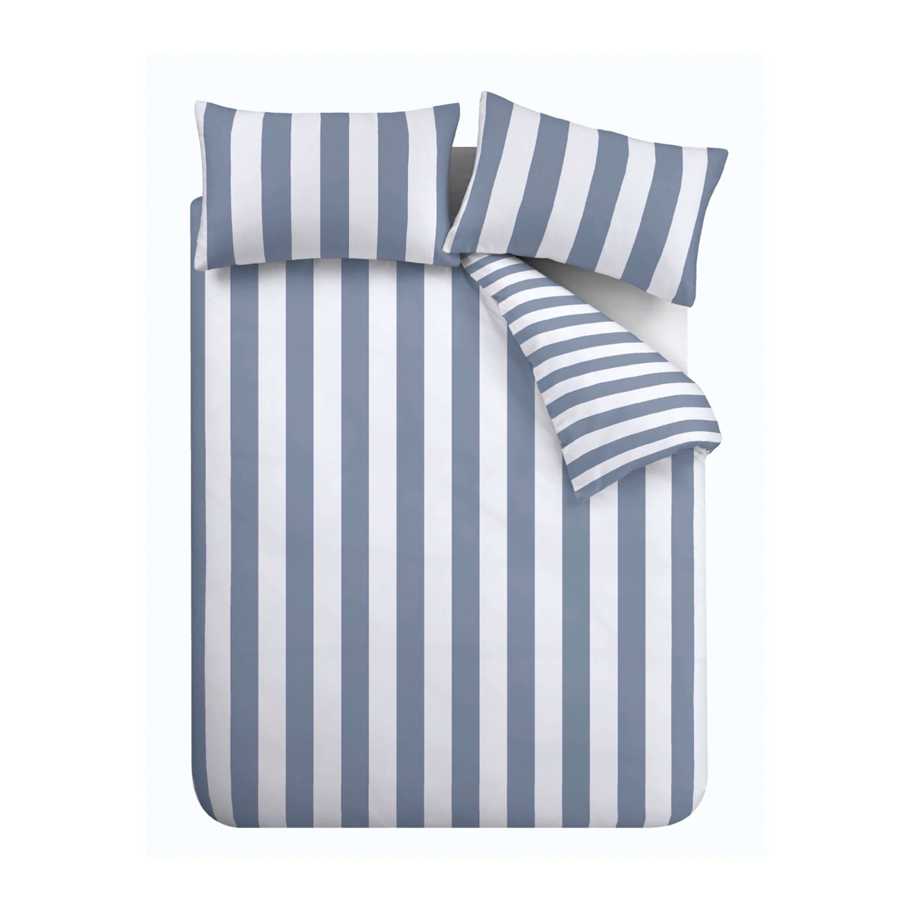 Cove Stripe Reversible Duvet Cover Set, Blue