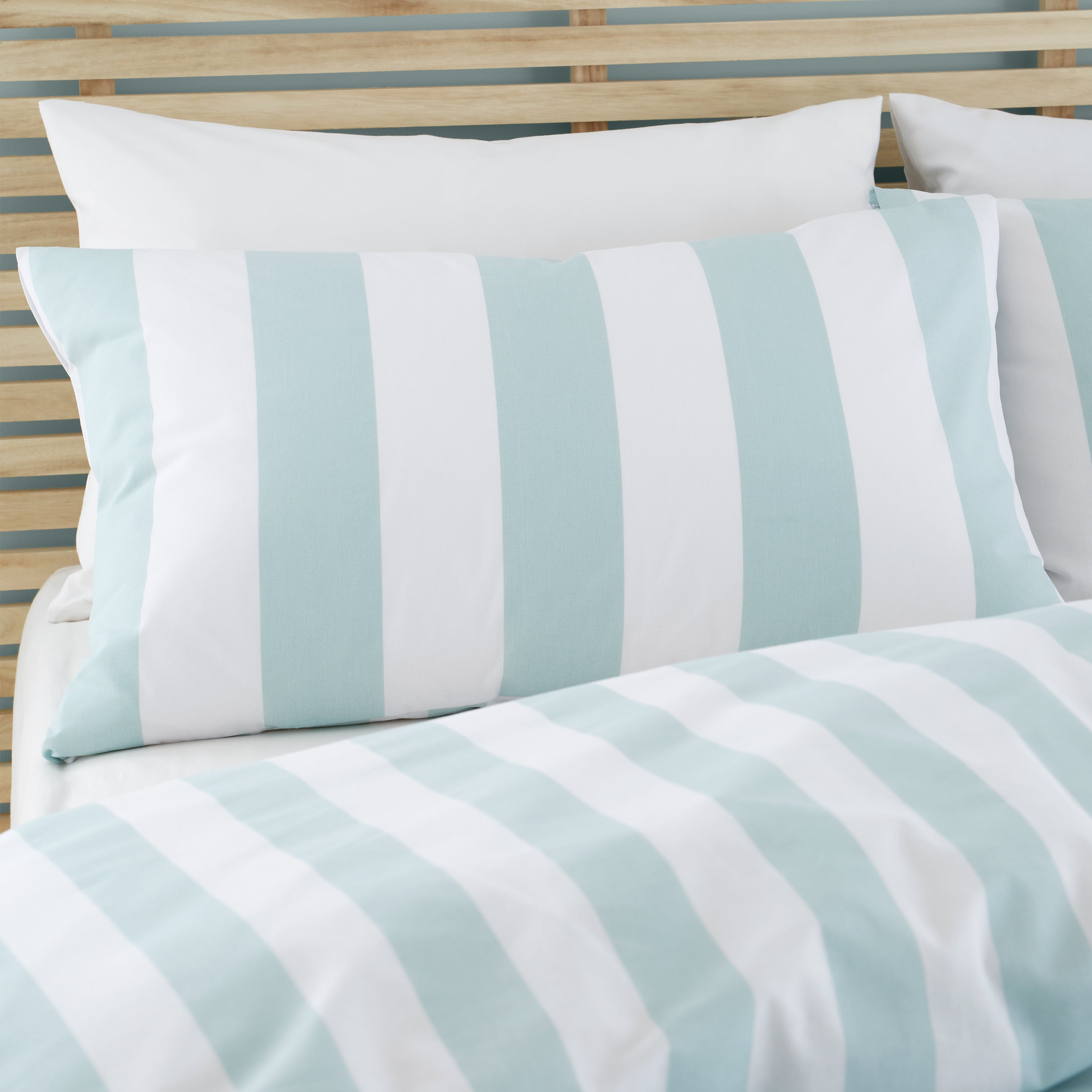 Cove Stripe Reversible Duvet Cover Set, Seafoam