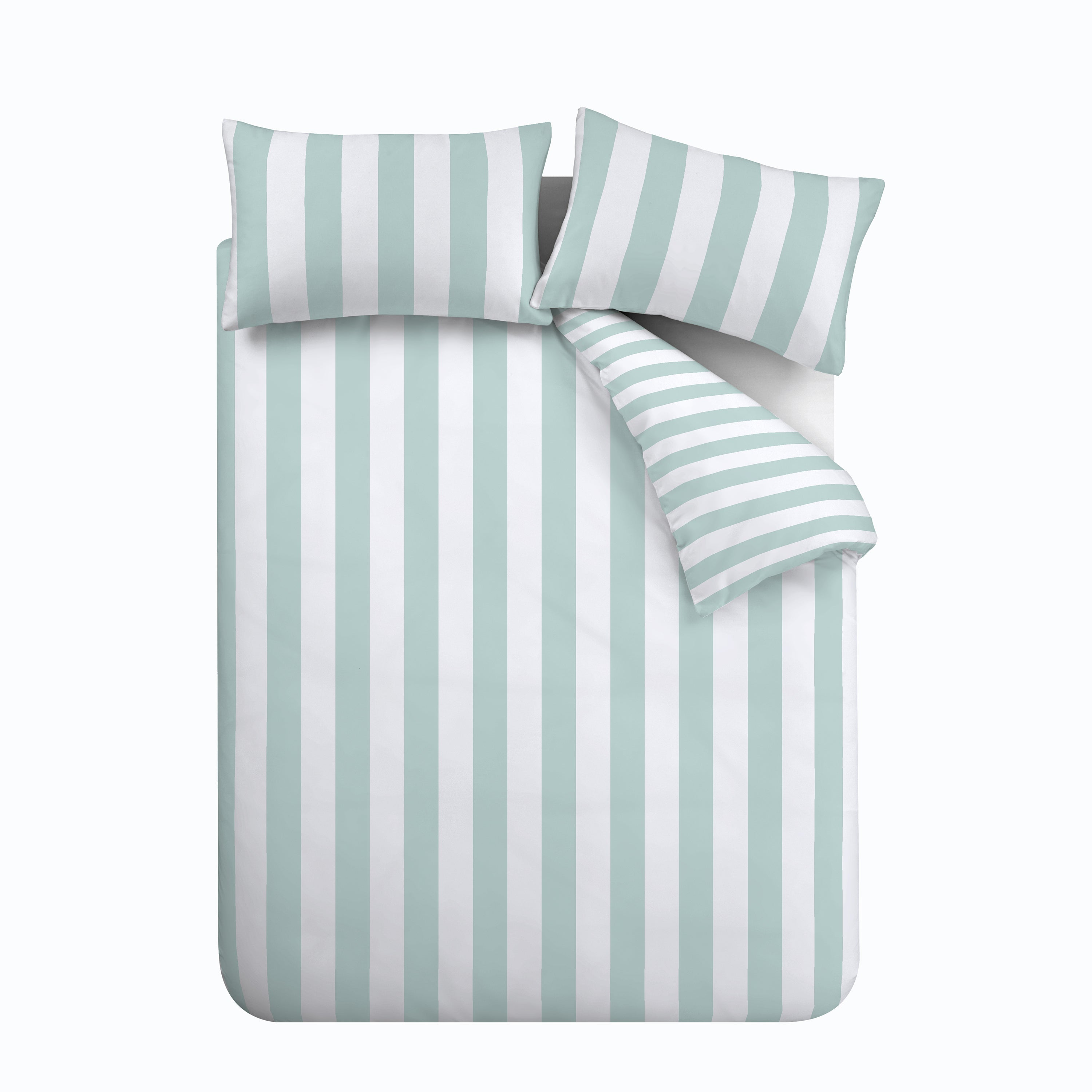 Cove Stripe Reversible Duvet Cover Set, Seafoam