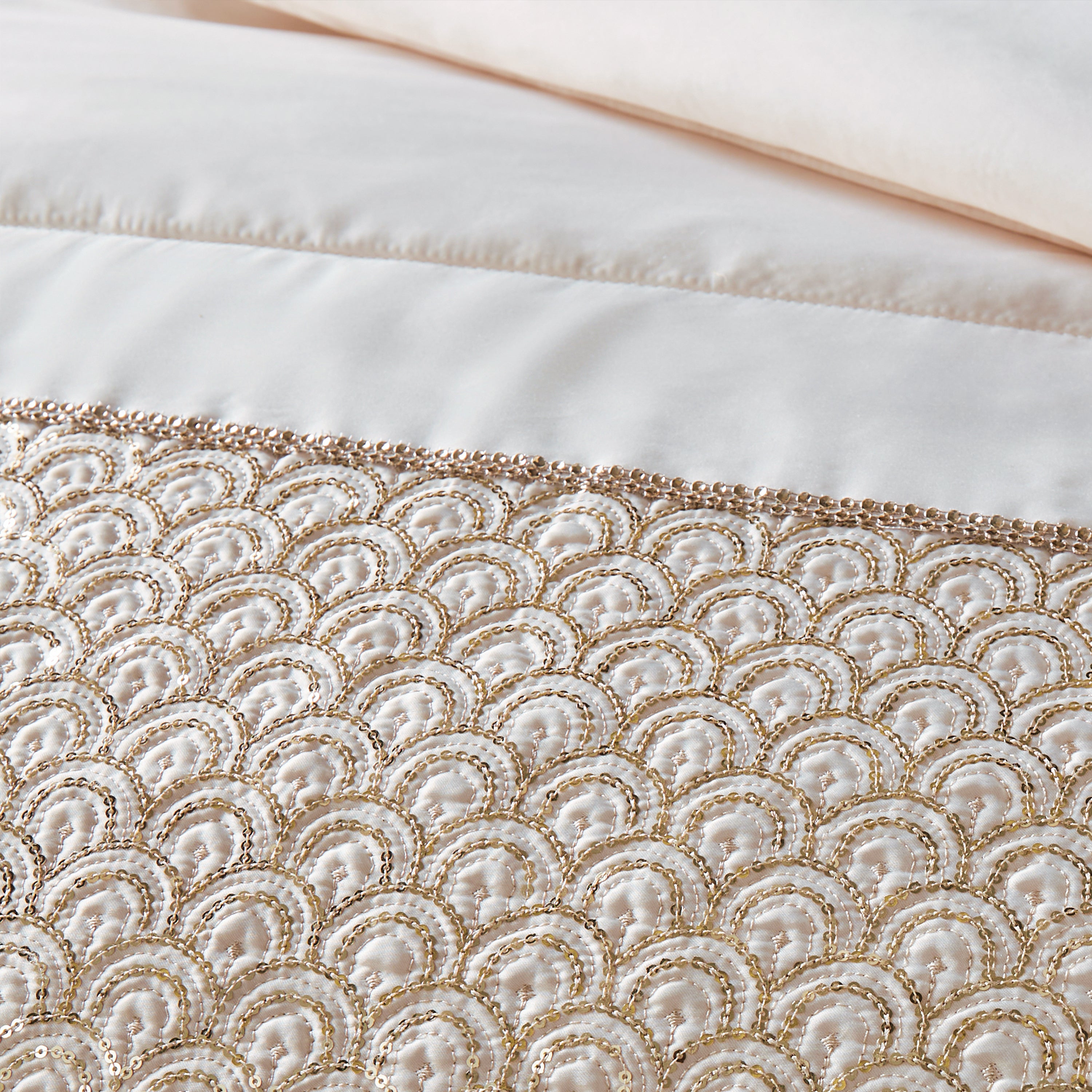 Deco Sequin Bedspread, Champagne