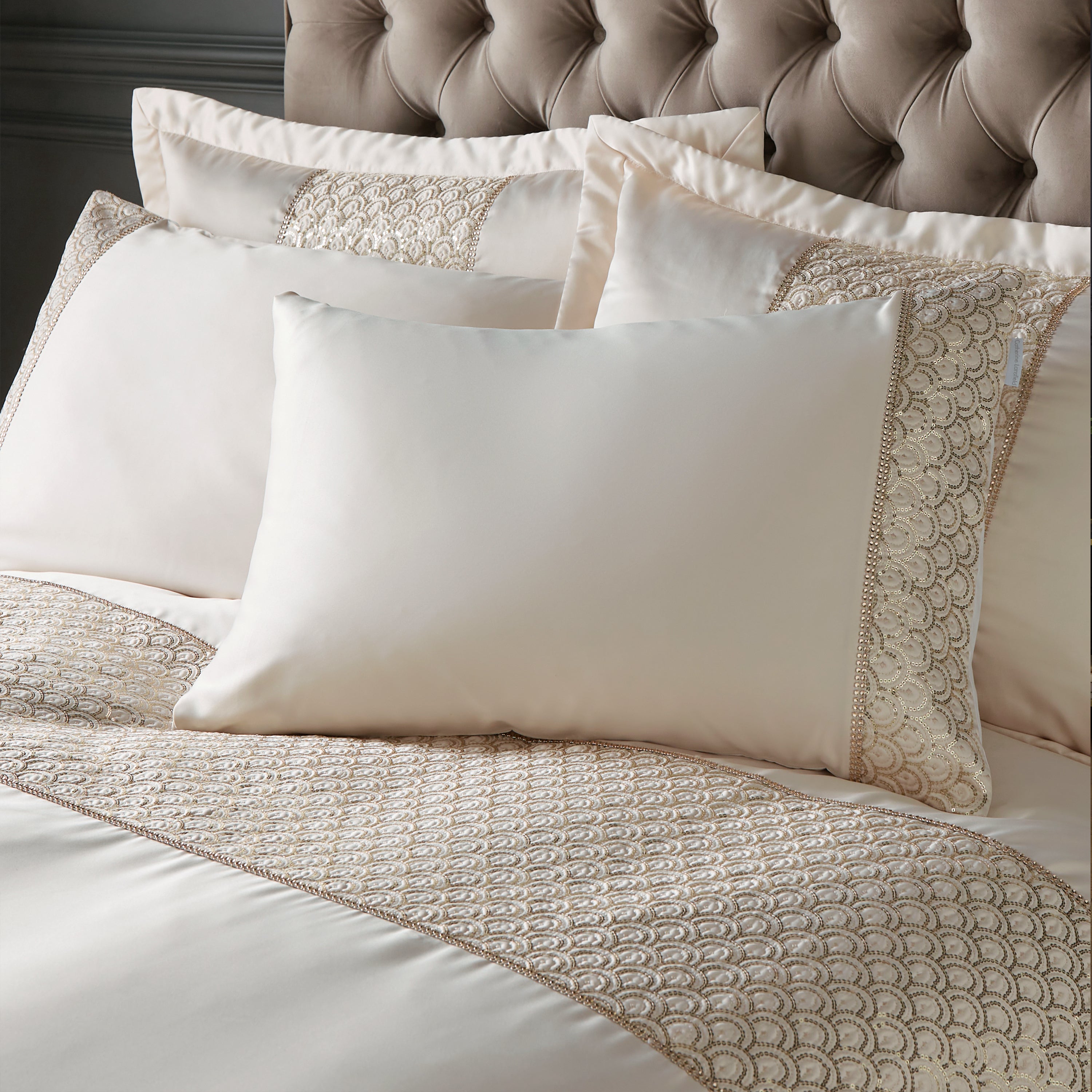 Deco Sequin Duvet Cover Set, Champagne