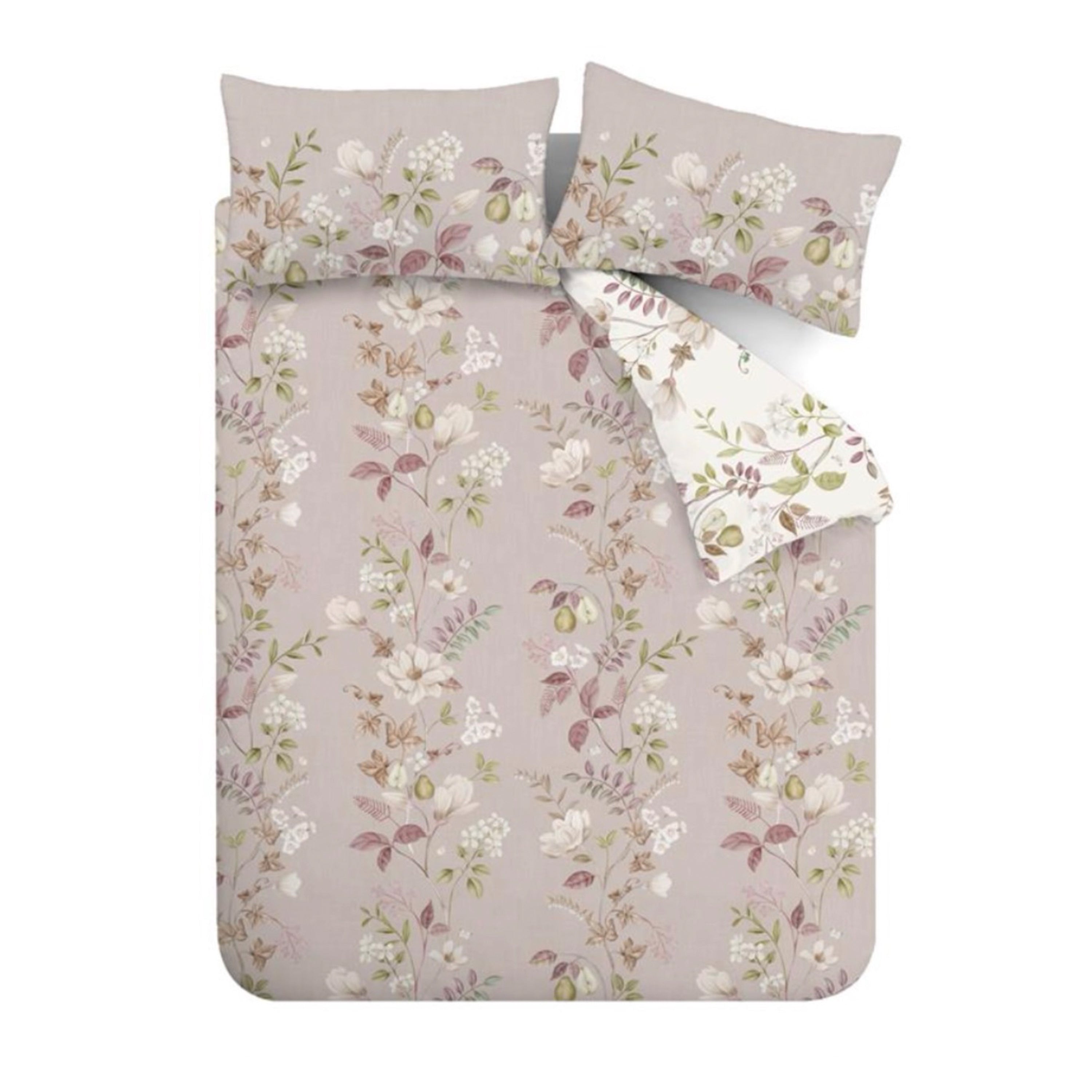 Francesca Floral Reversible Duvet Cover Set, Blush/Cream