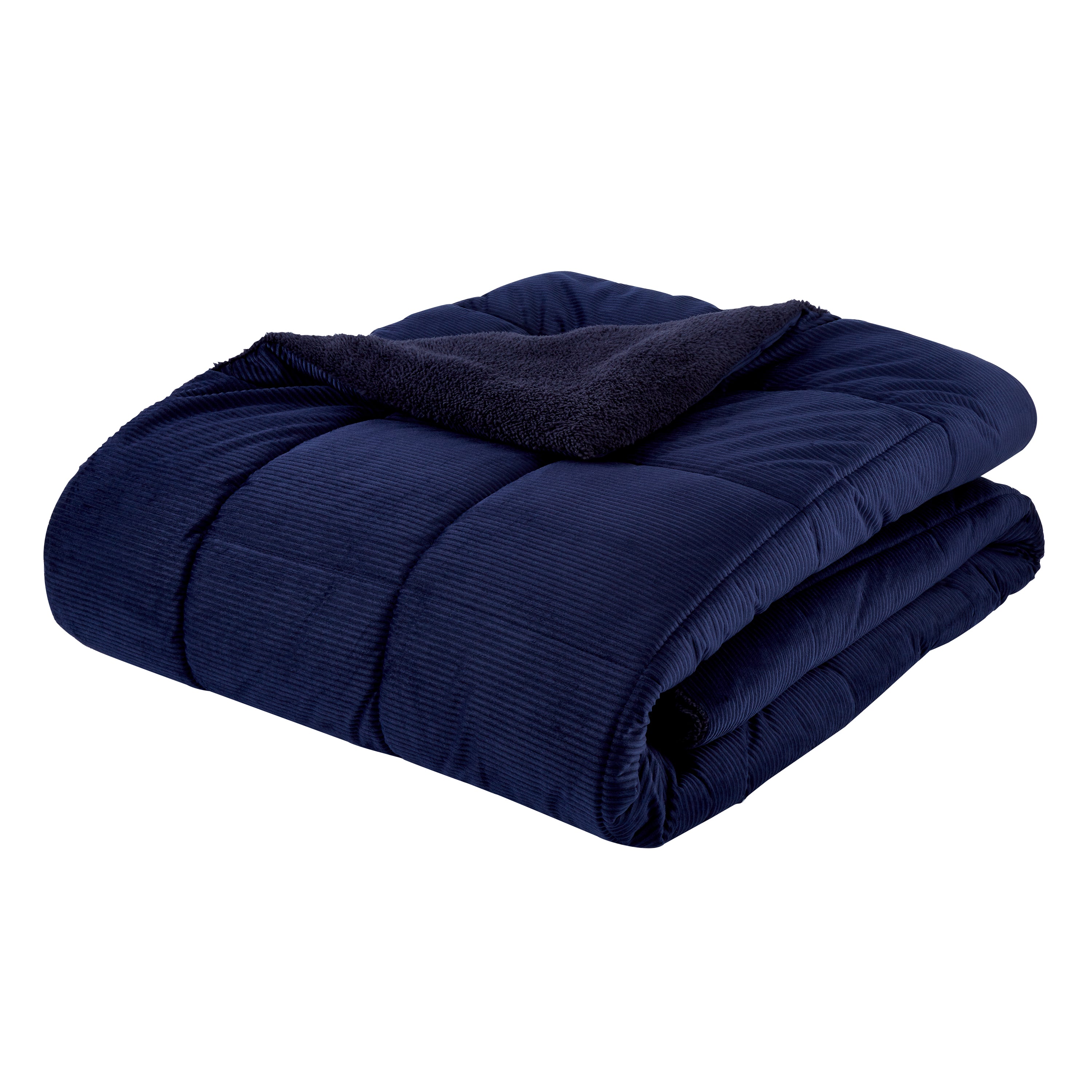 Cosy Cord 6.5 Tog Coverless Weighted Comforter Duvet, Navy