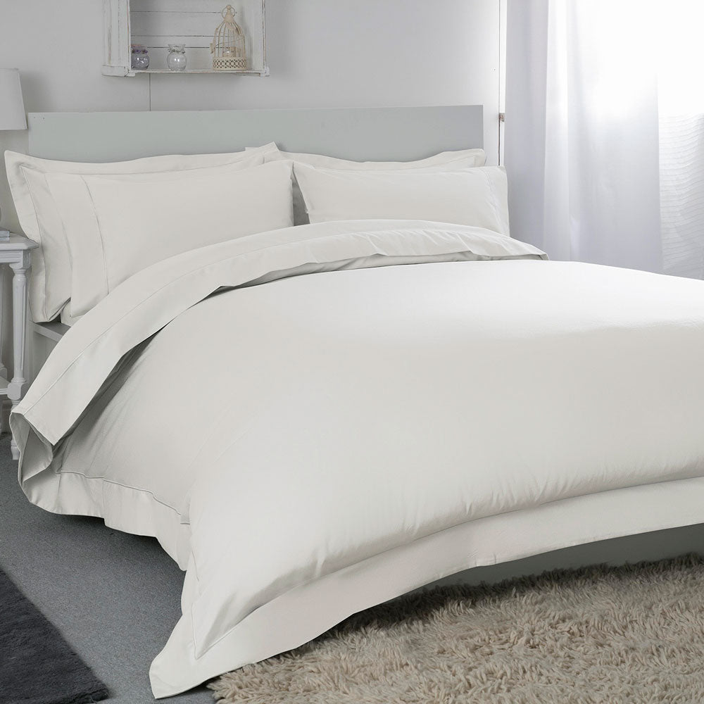 Oxford Duvet Cover and Oxford Pillowcases - White