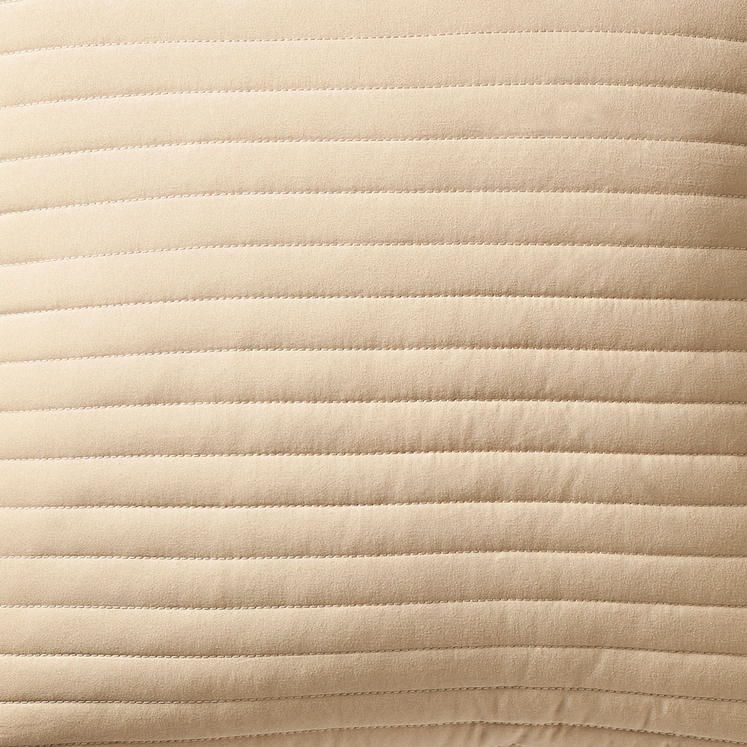 Quilted Lines Filled Cushion, Natural