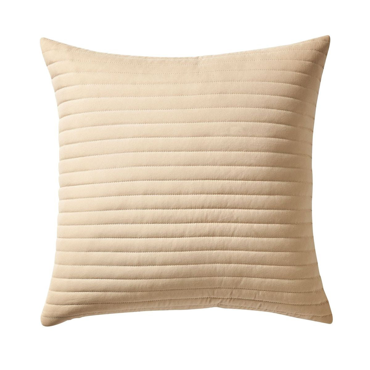 Quilted Lines Filled Cushion, Natural