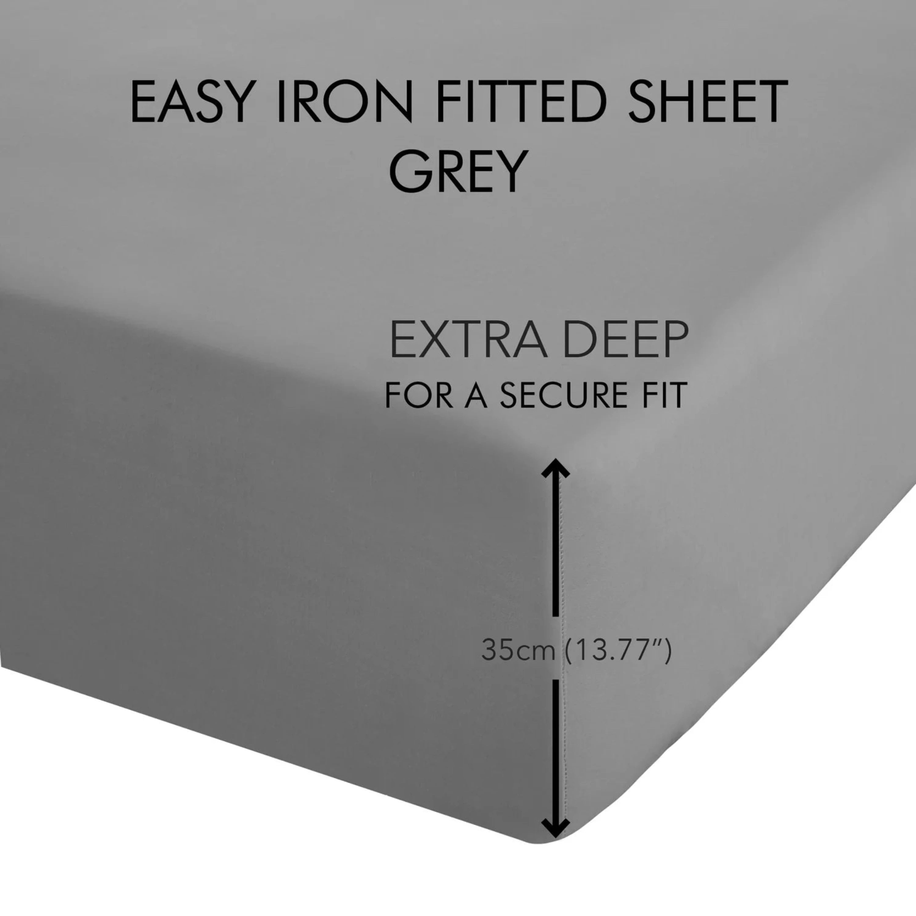 Combed Percale Non Iron Sheets, Grey