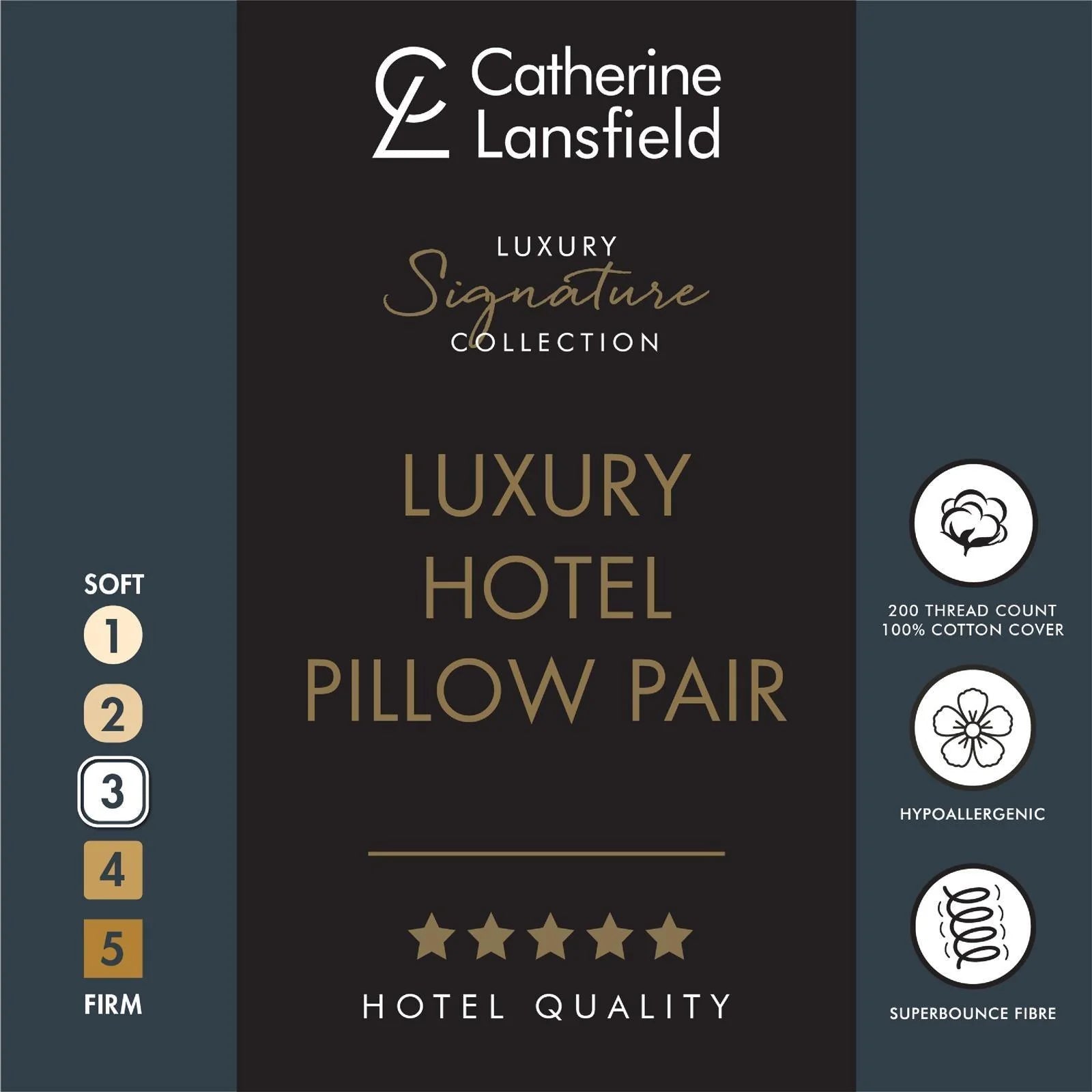 Luxury Hotel Pillow Pair 200 Thread Count Satin Stripe