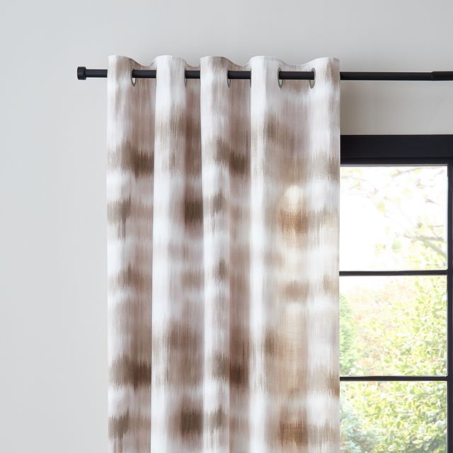 Ombre Texture Eyelet Curtains, Natural