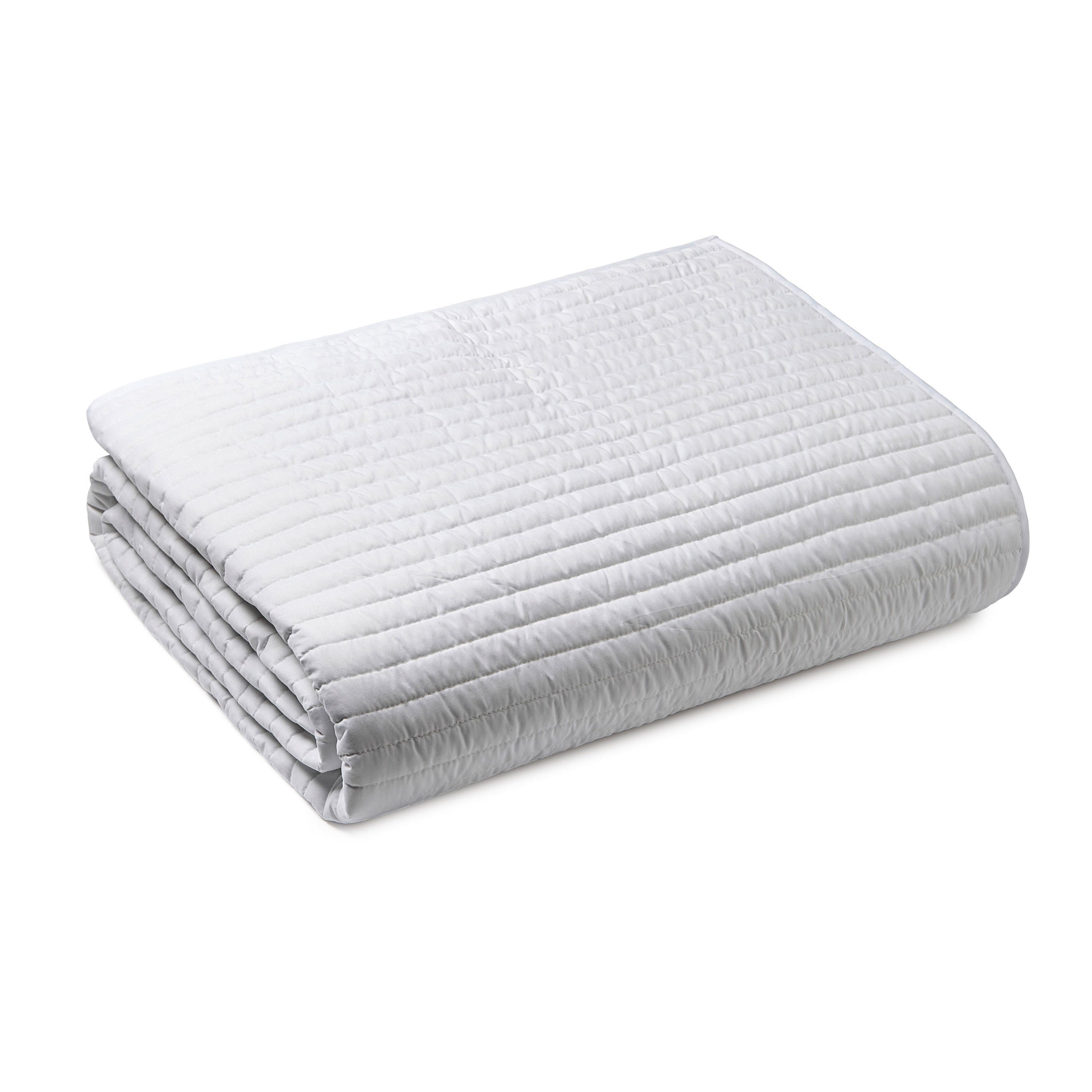 Quilted Lines Bedspread, White