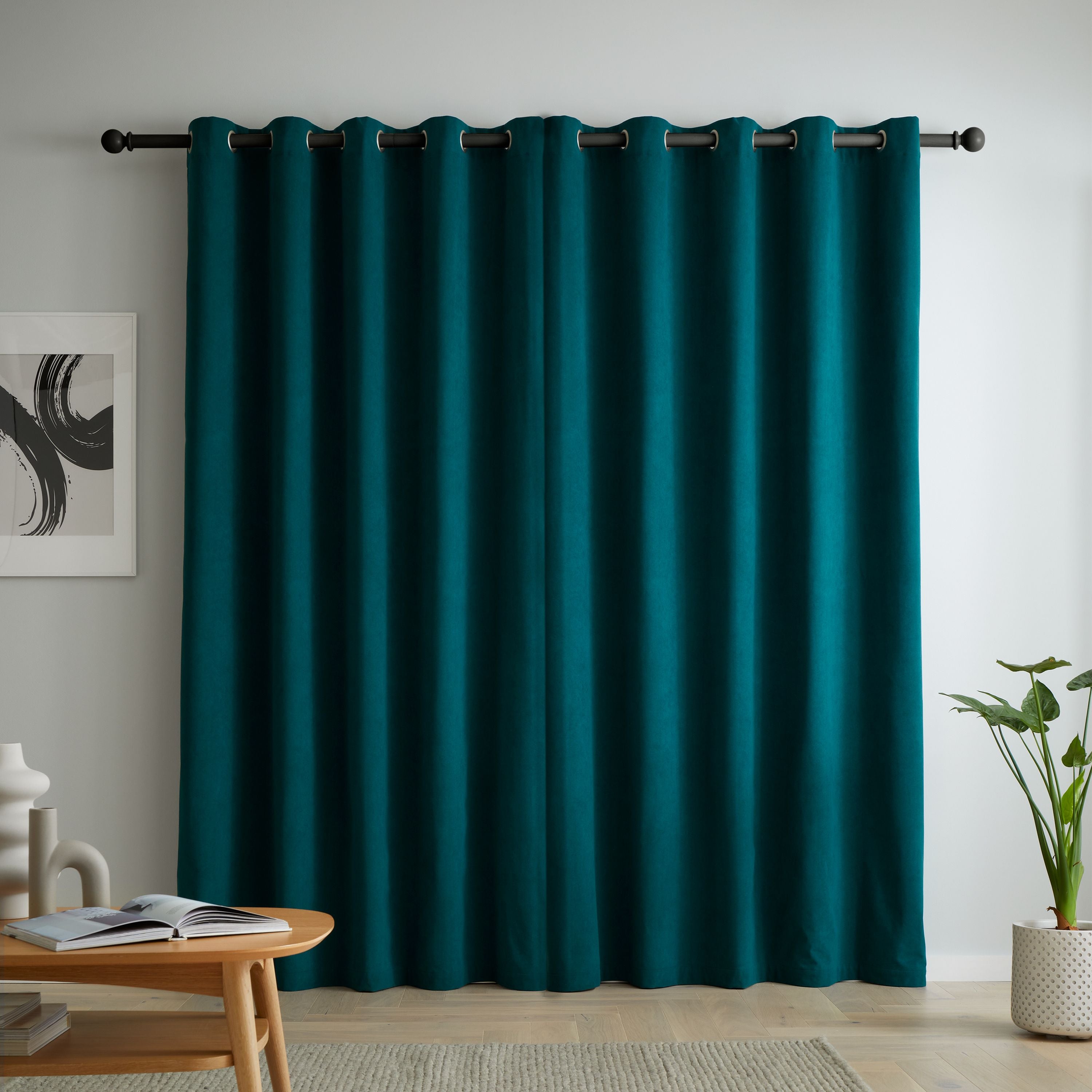 Wilson Blackout Thermal Eyelet Curtains, Teal