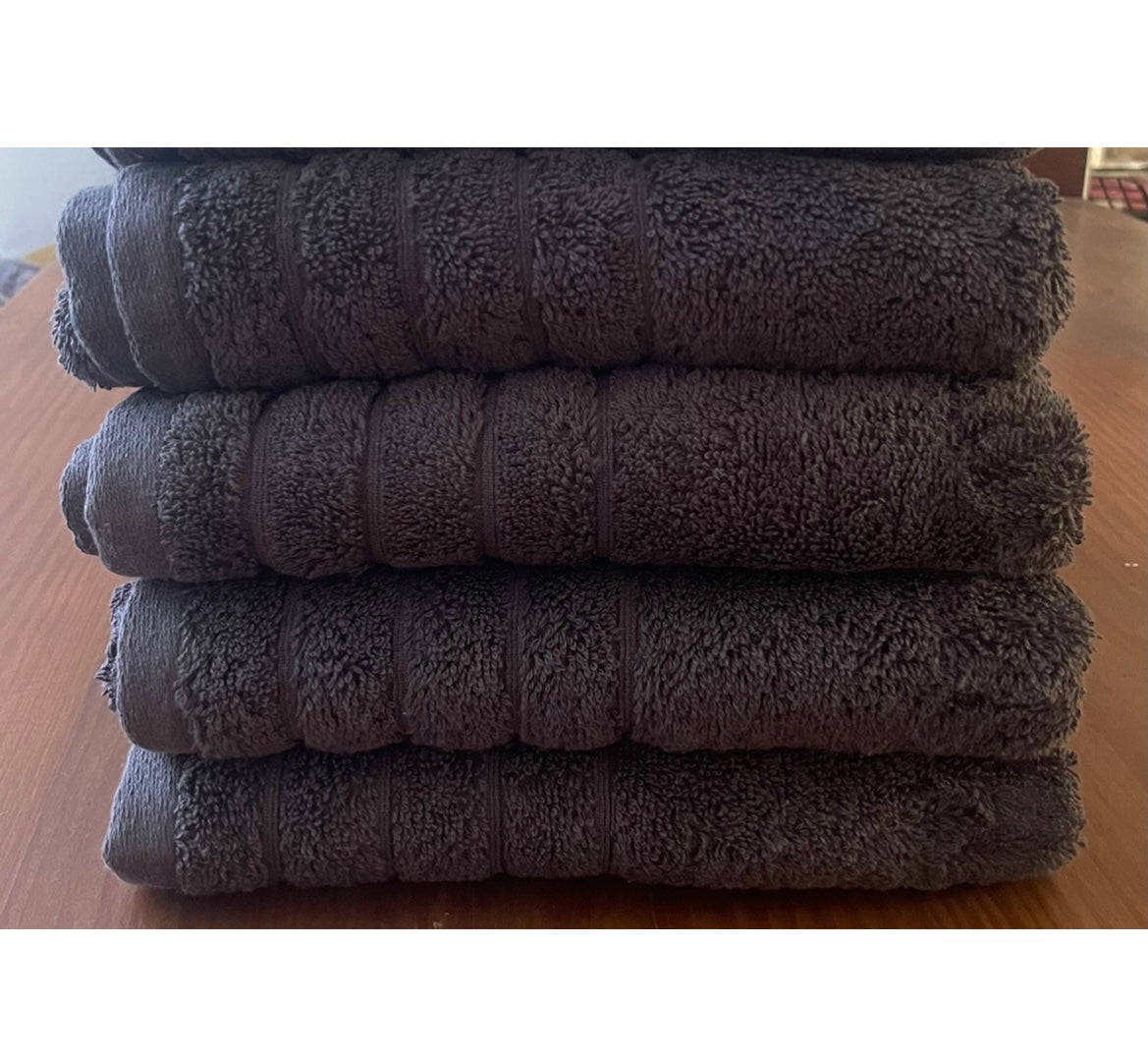 650g Cotton Towels - Dark Grey, 4 Hand Towels