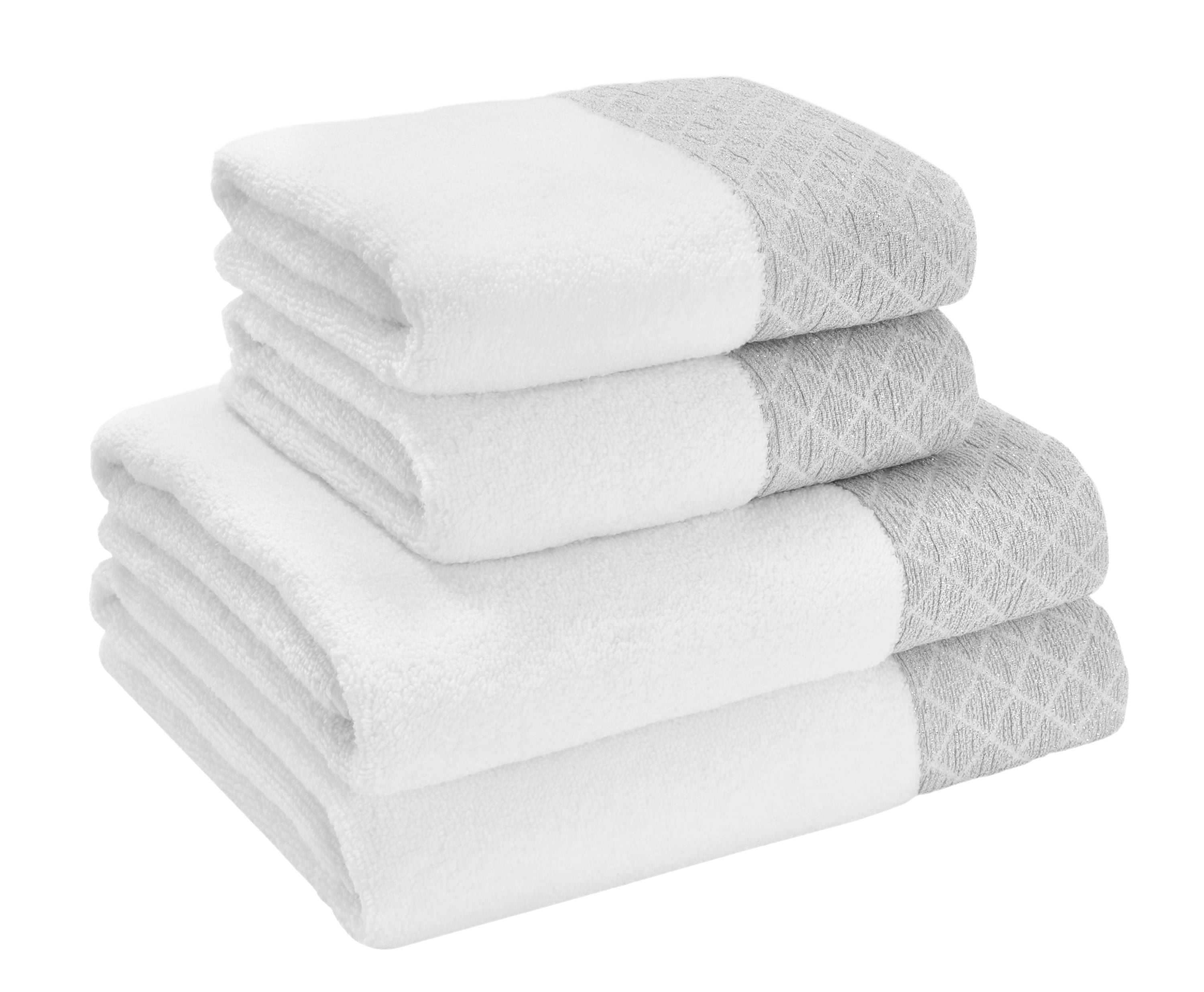 Zero Twist Sparkle 100% Cotton Towels, White