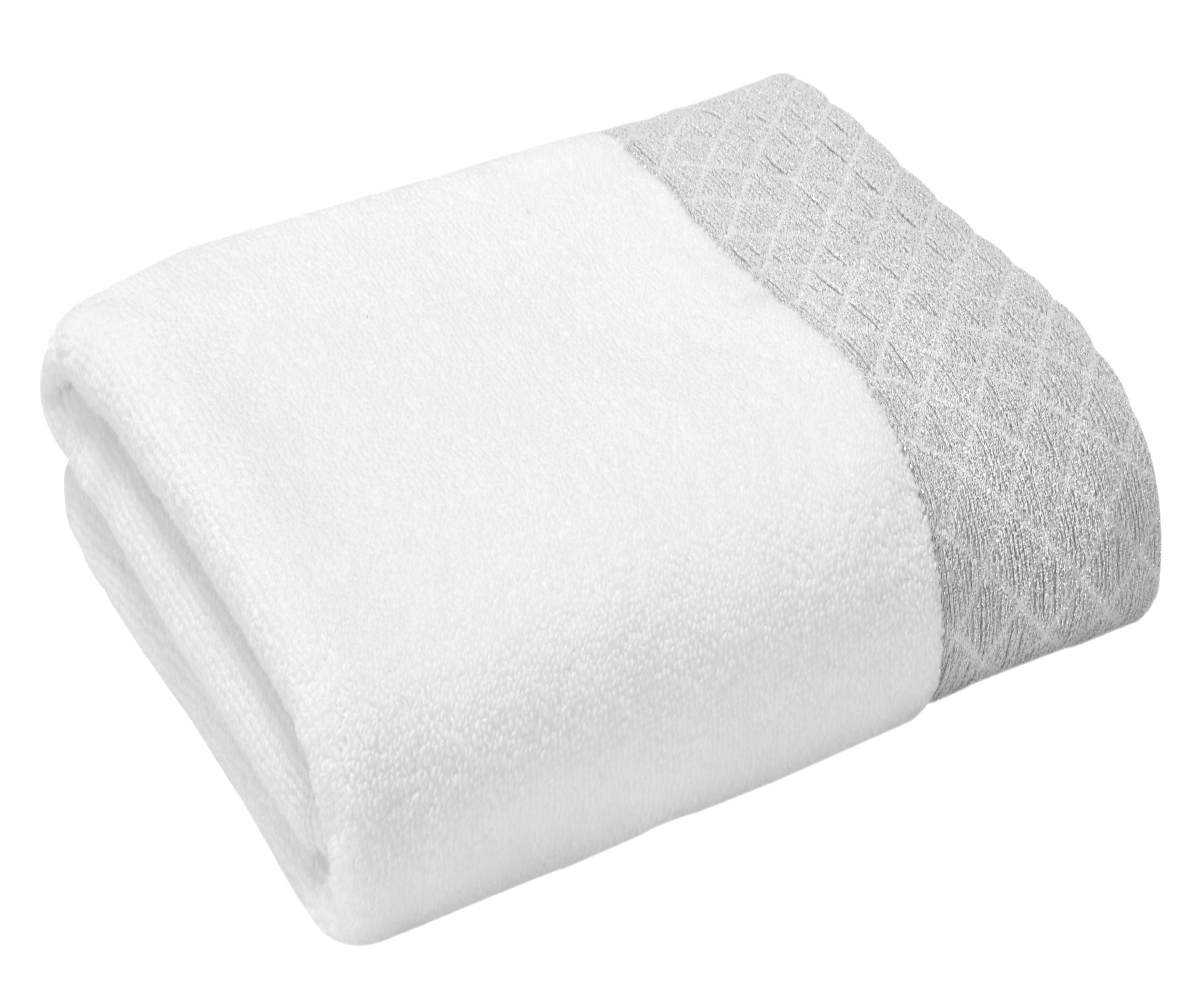 Zero Twist Sparkle 100% Cotton Towels, White
