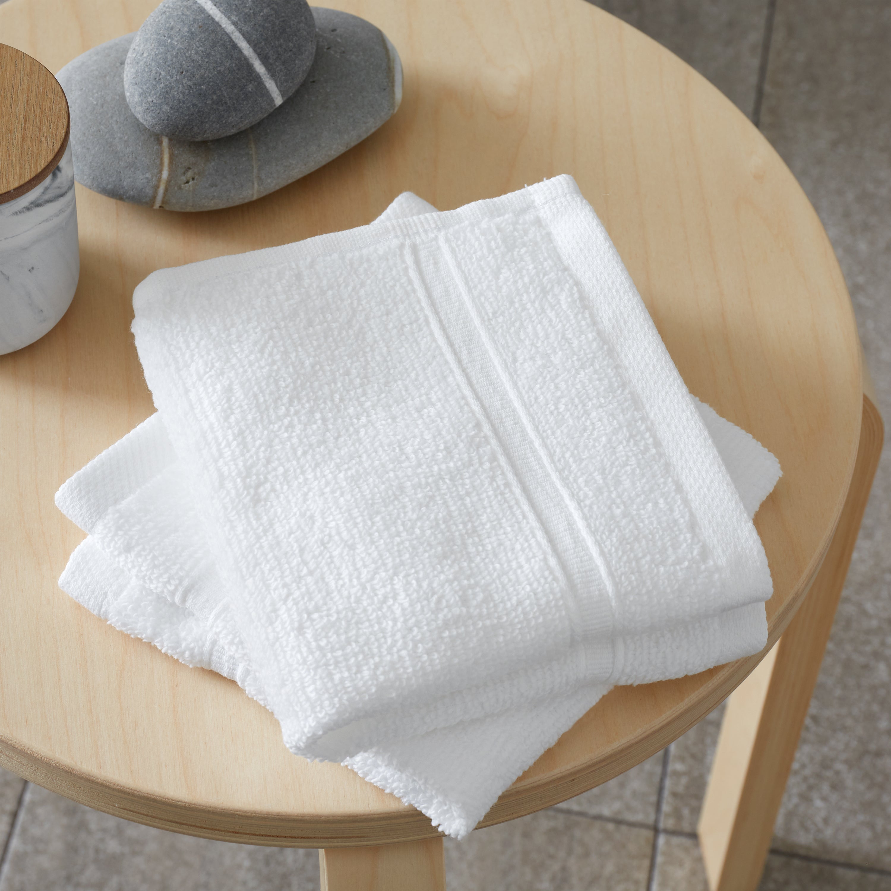 Zero Twist 100% Cotton Towels, White