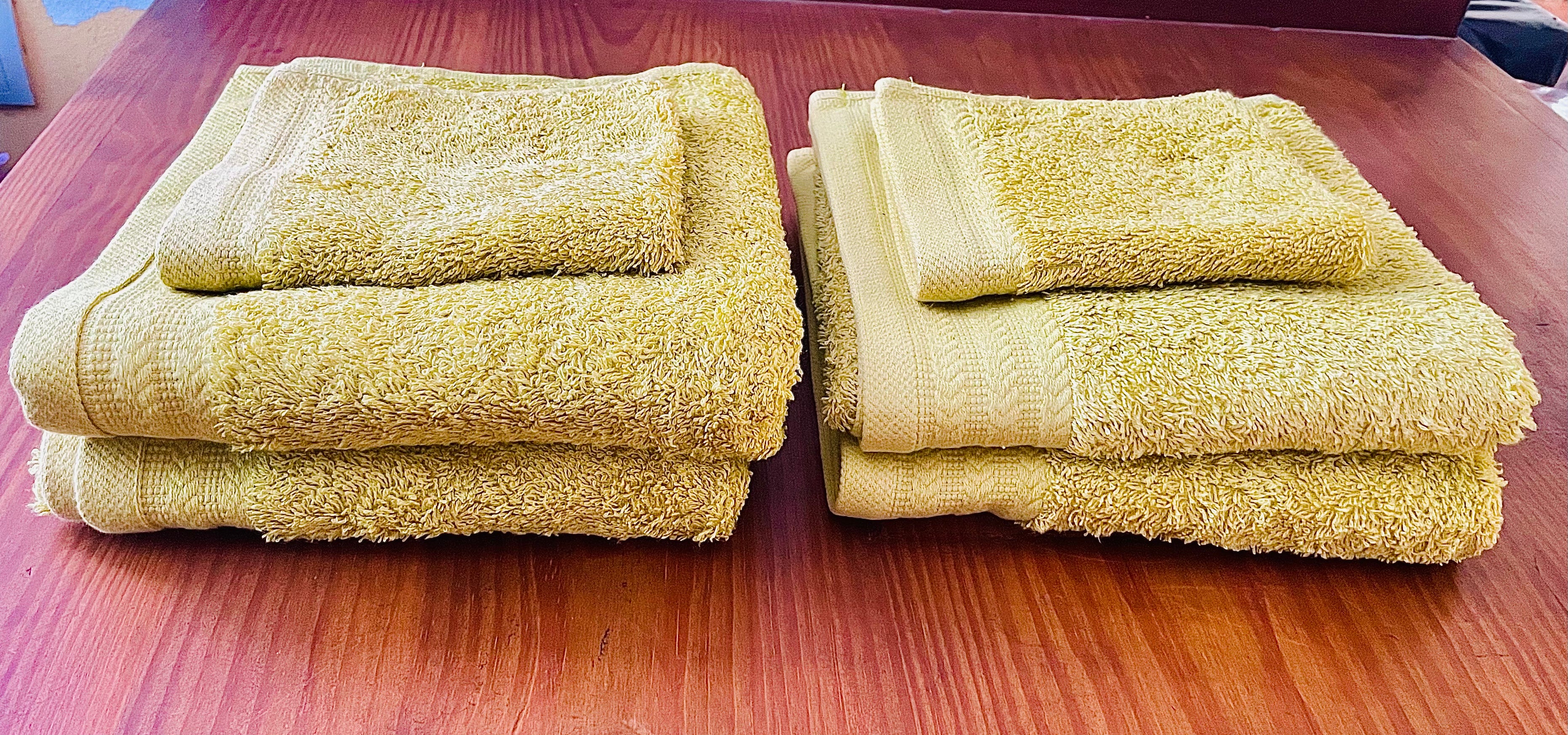 600g Cotton Towels, Mustard - 2 Face Cloths & 4 Hand Towels