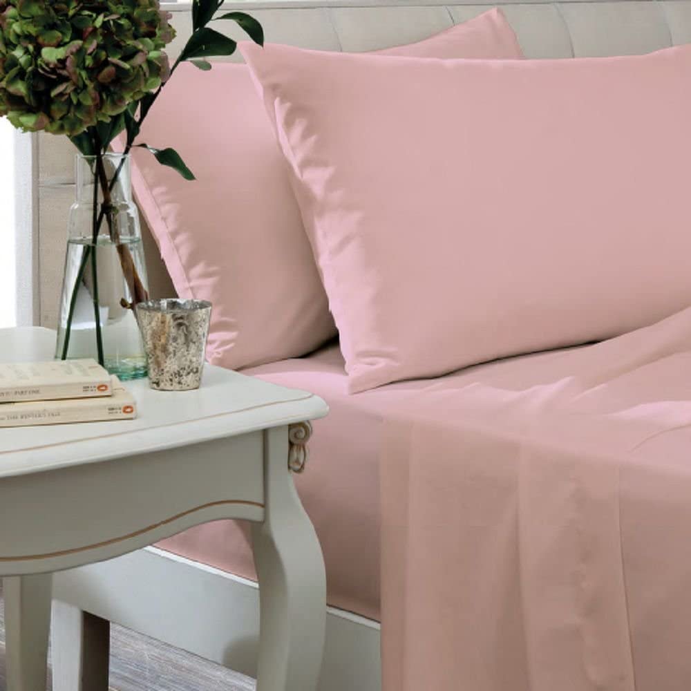 Catherine Lansfield, Combed Percale Non-Iron Sheeting, Pink, 3 sizes