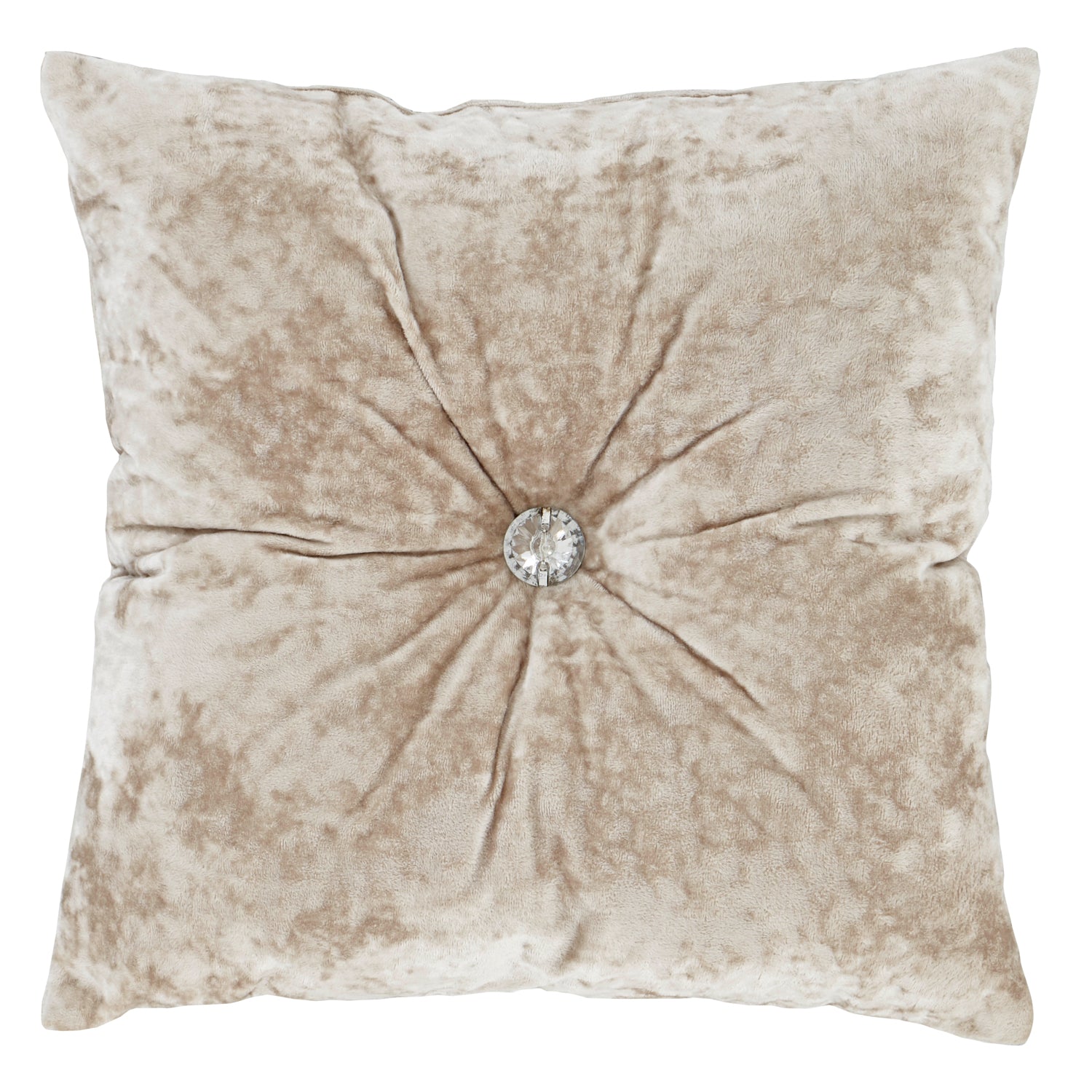 Crushed Velvet Diamond Filled Cushion, Natural