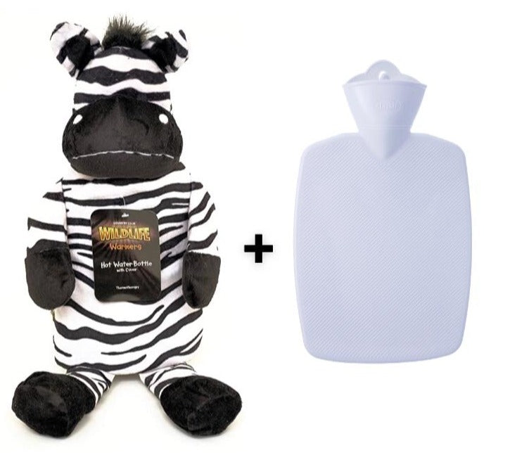 Hot Water Bottles with Cover, Zebra