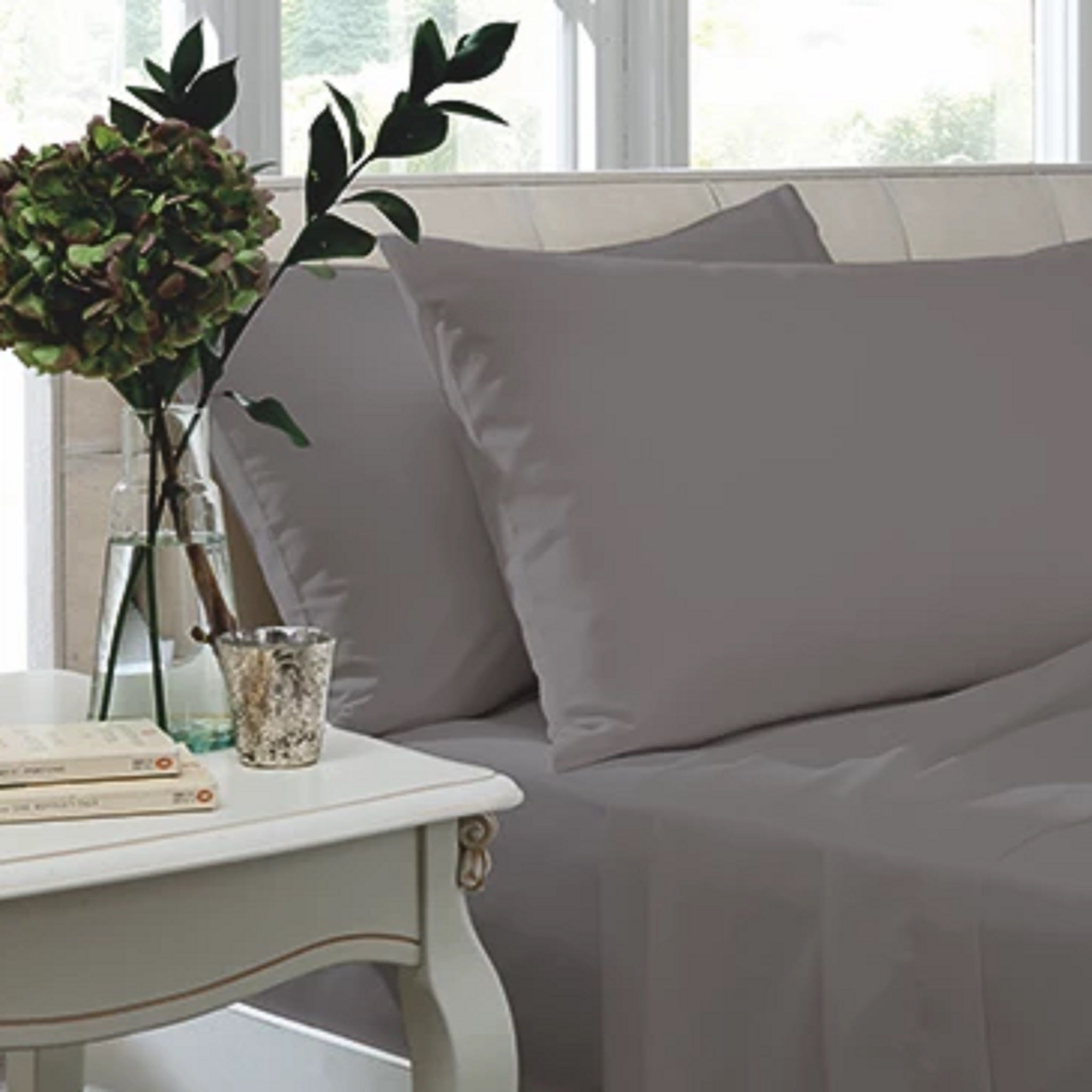 Catherine Lansfield, Combed Percale Non-Iron Sheeting, Grey, 3 sizes