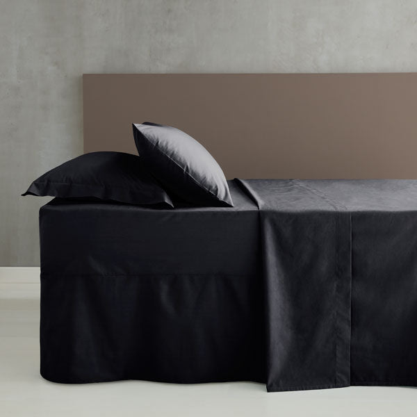 Flat Sheets - Combed Percale Non-Iron Sheeting, Black