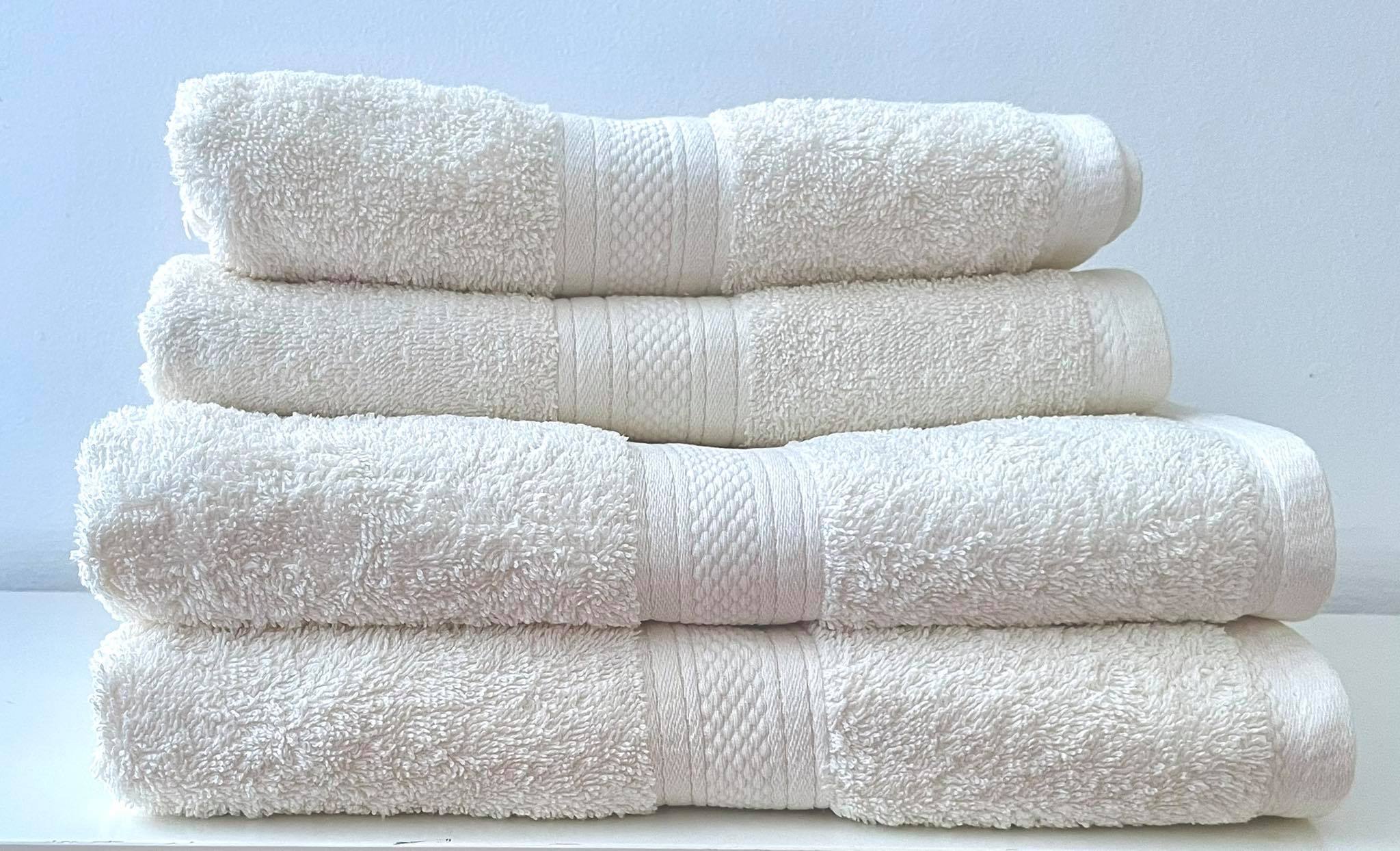 CL Home 100% Cotton Towels, 550g, Cream