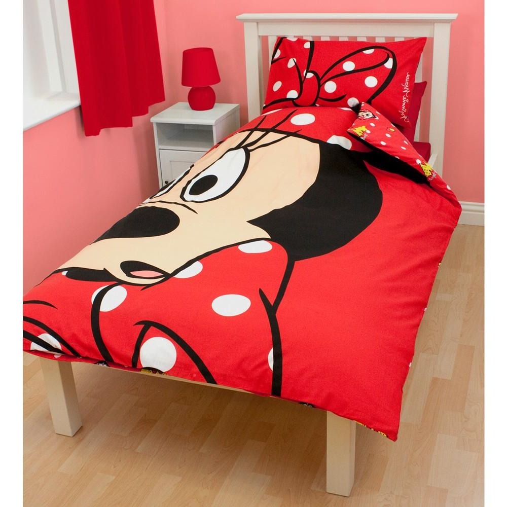 Disney, Minnie Mouse 'Diva' - Juego de Funda de Edredón Reversible 90cms & Cortinas