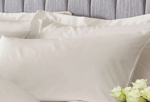 300TC Satin Stripe Oxford Pillowcase Pairs, Cream